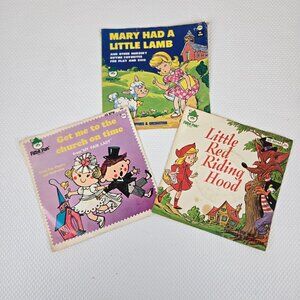 Vintage Peter Pan Records 45 RPM Lot Little Red Riding Hood Mary Had A Little La